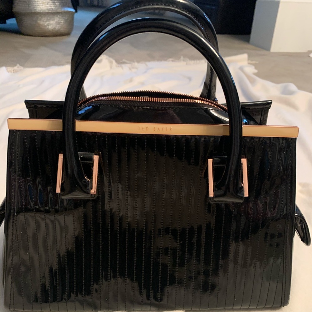 Ted Baker Black Patent Leather Tote Bag